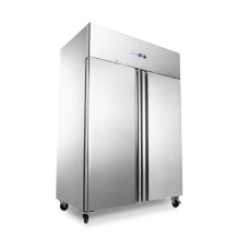 Dviejų durų šaldytuvas 1200 l talpos 6x 2/1GN su nerūdijančio plieno korpusu