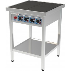 Elektrinė viryklė 4 fiksuotų kaitviečių 300x300 mm, lygiu paviršiumi, atviro modulio FKT4090