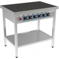 Elektrinė viryklė 6 fiksuotų kaitviečių 300x300 mm, lygiu paviršiumi, atviro modulio FKT6090