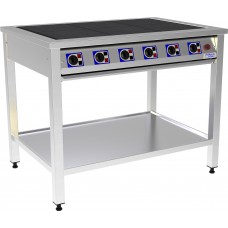 Elektrinė viryklė 6 šarnyrinių kaitviečių 300x300 mm, lygiu paviršiumi, atviro modulio FS6090